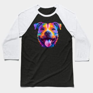 Staffordshire Bull Terrier Happy Dog Baseball T-Shirt